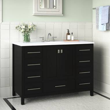Broadview 48'' Single Bathroom Vanity with Engineered Marble Top